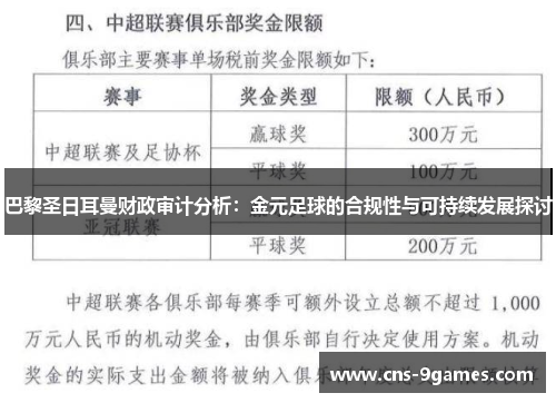 巴黎圣日耳曼财政审计分析:金元足球的合规性与可持续发展探讨 巴黎圣日耳曼财政审计分析:金元足球的合规性与可持续发展探讨